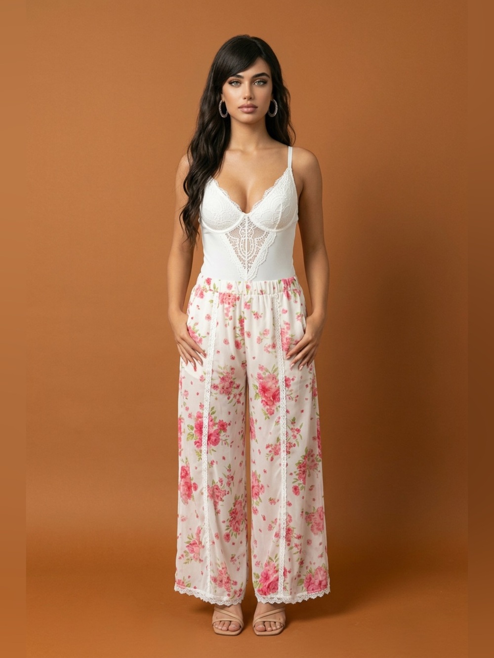 Mystree Wide-Leg Floral Print Pants